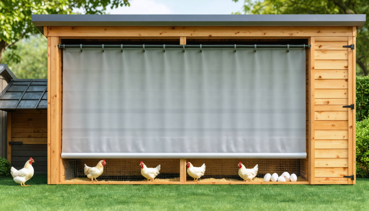 découvrez comment un rideau innovant dans leur poulailler transforme l'environnement des poules et améliore significativement la qualité des œufs produits.