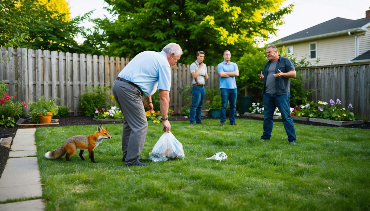 un homme dépose un déchet dans son jardin pour attirer des renards, suscitant la colère des voisins et des avis partagés parmi les spécialistes.