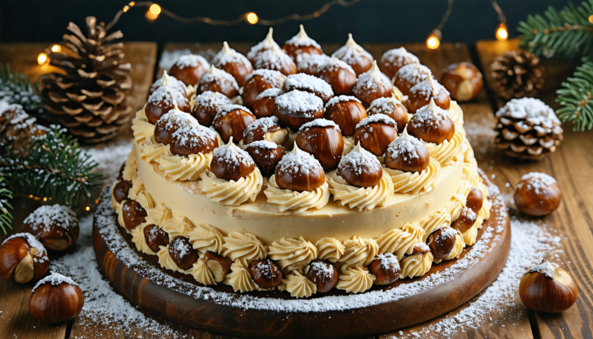 découvrez un gâteau au marron d'une douceur irrésistible, parfait pour prolonger la magie de l'hiver avec chaque bouchée.