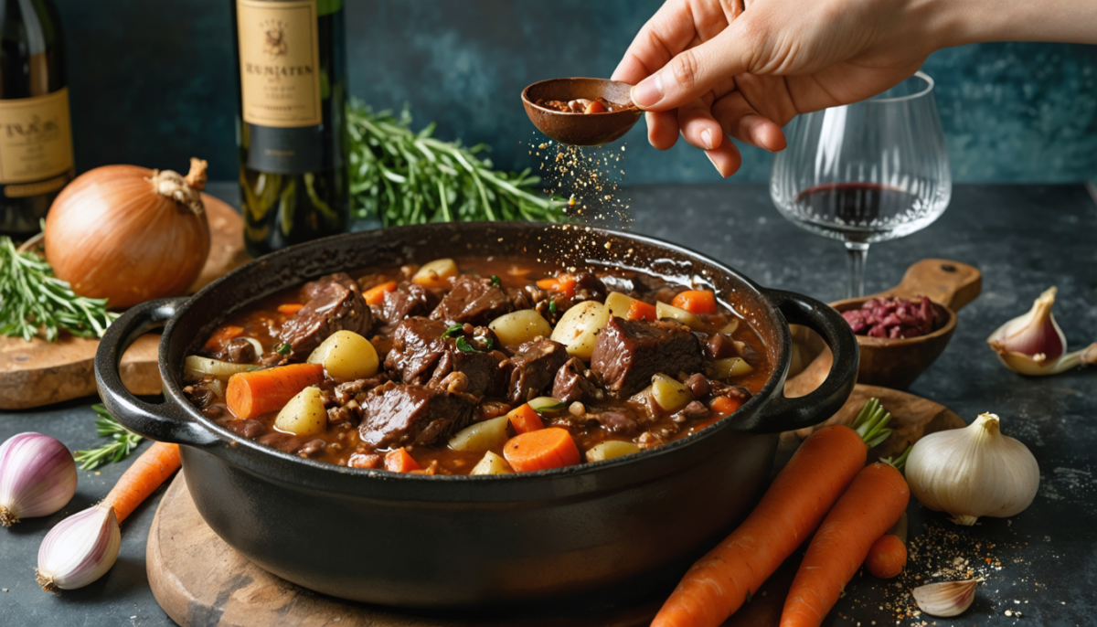 apprenez l'astuce secrète qui rend votre bœuf bourguignon deux fois plus tendre et rapide à préparer, pour un plat savoureux en un rien de temps.