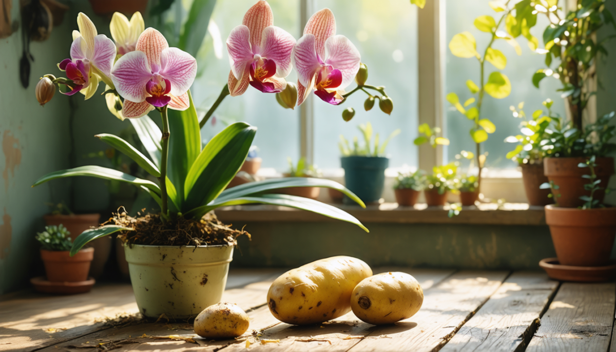 découvrez une astuce surprenante et naturelle pour revitaliser votre orchidée en utilisant une pomme de terre. facile, efficace et méconnue, redonnez vie à votre plante préférée !