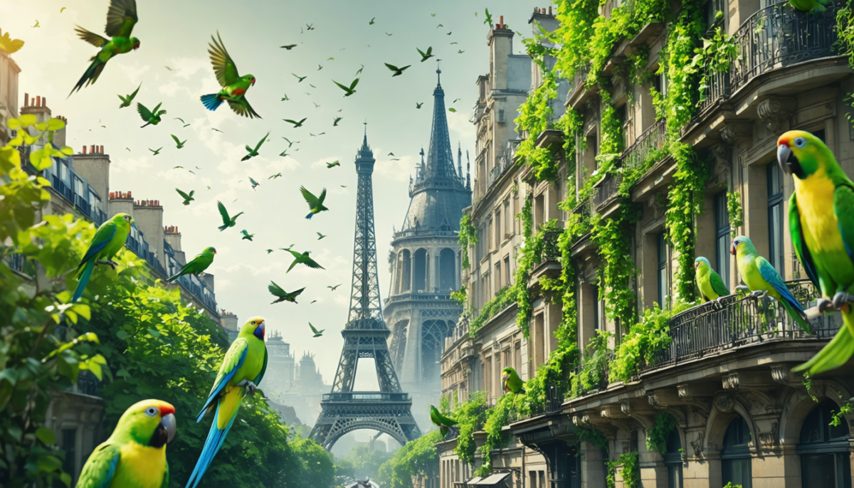 découvrez comment une colonie inattendue de perruches colorées s'est imposée à paris, transformant la ville en un théâtre d'une invasion verte fascinante et surprenante.