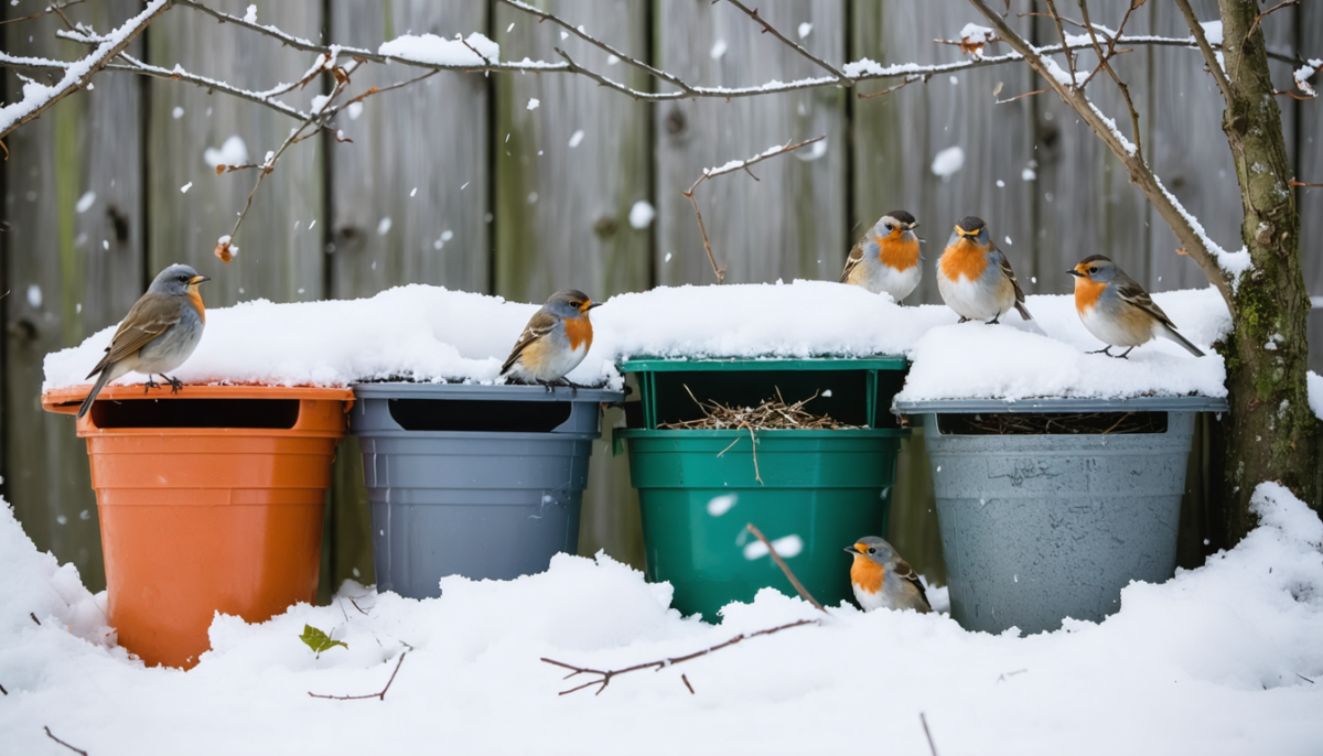 transformez vos pots en plastique en refuges essentiels pour les oiseaux cet hiver. apprenez comment réutiliser ces objets du quotidien pour protéger la faune locale en saison froide.